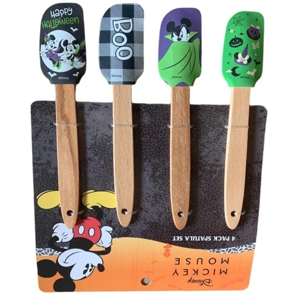 Disney Spatula Set Mickey Mouse Minnie Halloween festive witch vampire 4 Pack